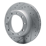 R1 Concepts 1973-2024 Beaver Motorcoach Contessa Rear Left/Front Left Left Drill & Slot Silver Brake Rotor