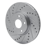 Dynamic Friction 2013-2020 Ford Special Service Police Sedan Front Left Drilled & Slotted Silver Brake Rotor by Dynamic Friction Company 631-54259L