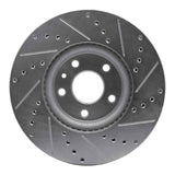 Dynamic Friction 2013-2020 Ford Special Service Police Sedan Front Left Drilled & Slotted Silver Brake Rotor by Dynamic Friction Company 631-54259L