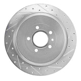 Dynamic Friction 2013-2014 Ford Mustang Rear Right Drilled & Slotted Silver Brake Rotor by Dynamic Friction Company 631-54260R