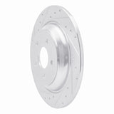 Dynamic Friction 2016-2025 Ford Focus Rear Left Drilled & Slotted Silver Brake Rotor by Dynamic Friction Company 631-54262L