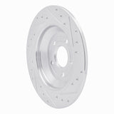 Dynamic Friction 2016-2025 Ford Focus Rear Left Drilled & Slotted Silver Brake Rotor by Dynamic Friction Company 631-54262L