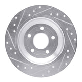 Dynamic Friction 2016-2025 Ford Escape Rear Right Drilled & Slotted Silver Brake Rotor by Dynamic Friction Company 631-54262R