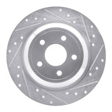 Dynamic Friction 2016-2025 Ford Escape Rear Right Drilled & Slotted Silver Brake Rotor by Dynamic Friction Company 631-54262R