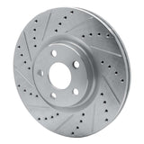 Dynamic Friction 2017-2020 Lincoln MKZ Front Left Drilled & Slotted Silver Brake Rotor by Dynamic Friction Company 631-54264L