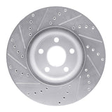 Dynamic Friction 2017-2020 Lincoln MKZ Front Right Drilled & Slotted Silver Brake Rotor by Dynamic Friction Company 631-54264R