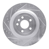 Dynamic Friction 2013-2019 Ford Taurus SHO Front Left Drilled & Slotted Silver Brake Rotor by Dynamic Friction Company 631-54266L