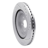 Dynamic Friction 2013-2019 Ford Taurus SHO Front Left Drilled & Slotted Silver Brake Rotor by Dynamic Friction Company 631-54266L