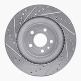 Dynamic Friction 2013-2019 Ford Taurus SHO Front Right Drilled & Slotted Silver Brake Rotor by Dynamic Friction Company 631-54266R