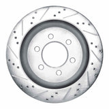 Dynamic Friction 2018-2021 Ford F-150 4WD Rear Right Drilled & Slotted Silver Brake Rotor by Dynamic Friction Company 631-54267R