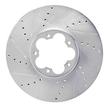 Dynamic Friction 2020-2025 Ford E-Transit Front Left Drilled & Slotted Silver Brake Rotor by Dynamic Friction Company 631-54270L