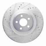 Dynamic Friction 2019-2024 Ford Edge Front Left Drilled & Slotted Silver Brake Rotor by Dynamic Friction Company 631-54274L