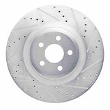 Dynamic Friction 2019-2024 Ford Edge Front Right Drilled & Slotted Silver Brake Rotor by Dynamic Friction Company 631-54274R