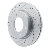 Dynamic Friction 2019-2025 Ford Bronco Front Left Drilled & Slotted Silver Brake Rotor by Dynamic Friction Company 631-54275L