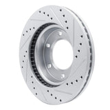 Dynamic Friction 2019-2025 Ford Bronco Front Left Drilled & Slotted Silver Brake Rotor by Dynamic Friction Company 631-54275L