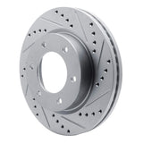 Dynamic Friction 2019-2025 Ford Bronco Front Right Drilled & Slotted Silver Brake Rotor by Dynamic Friction Company 631-54275R