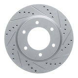Dynamic Friction 2019-2025 Ford Bronco Front Right Drilled & Slotted Silver Brake Rotor by Dynamic Friction Company 631-54275R