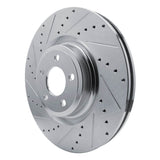 Dynamic Friction 2020-2025 Ford Explorer Front Left Drilled & Slotted Silver Brake Rotor by Dynamic Friction Company 631-54277L