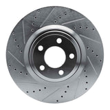 Dynamic Friction 2020-2025 Ford Explorer Front Left Drilled & Slotted Silver Brake Rotor by Dynamic Friction Company 631-54277L