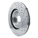 Dynamic Friction 2020-2025 Ford Explorer Front Left Drilled & Slotted Silver Brake Rotor by Dynamic Friction Company 631-54277L