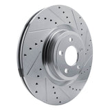 Dynamic Friction 2020-2025 Ford Police Interceptor Utility Front Right Drilled & Slotted Silver Brake Rotor by Dynamic Friction Company 631-54277R