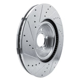 Dynamic Friction 2020-2025 Ford Police Interceptor Utility Front Right Drilled & Slotted Silver Brake Rotor by Dynamic Friction Company 631-54277R