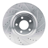 Dynamic Friction 2020-2025 Ford Police Interceptor Utility Front Right Drilled & Slotted Silver Brake Rotor by Dynamic Friction Company 631-54277R