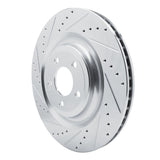 Dynamic Friction 2020-2025 Ford Explorer Rear Left Drilled & Slotted Silver Brake Rotor by Dynamic Friction Company 631-54278L