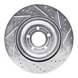 Dynamic Friction 2020-2025 Ford Explorer Rear Left Drilled & Slotted Silver Brake Rotor by Dynamic Friction Company 631-54278L