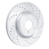 Dynamic Friction 2020-2025 Ford Explorer Front Right Drilled & Slotted Silver Brake Rotor by Dynamic Friction Company 631-54279R