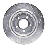 Dynamic Friction 2020-2025 Ford Mustang Rear Left Drilled & Slotted Silver Brake Rotor by Dynamic Friction Company 631-54280L