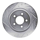 Dynamic Friction 2020-2025 Ford Mustang Rear Left Drilled & Slotted Silver Brake Rotor by Dynamic Friction Company 631-54280L