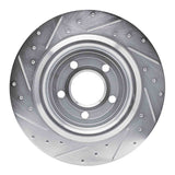 Dynamic Friction 2020-2025 Ford Explorer Rear Right Drilled & Slotted Silver Brake Rotor by Dynamic Friction Company 631-54280R