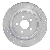 Dynamic Friction 2021-2025 Ford Mustang Mach-E Rear Left Drilled & Slotted Silver Brake Rotor by Dynamic Friction Company 631-54282L