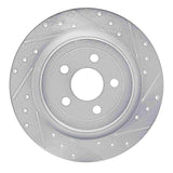Dynamic Friction 2021-2025 Ford Mustang Mach-E Rear Right Drilled & Slotted Silver Brake Rotor by Dynamic Friction Company 631-54282R