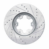 Dynamic Friction 2020-2025 Ford Transit-250 Front Left Drilled & Slotted Silver Brake Rotor by Dynamic Friction Company 631-54283L