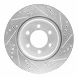 Dynamic Friction 2021-2025 Ford Expedition Front Left Drilled & Slotted Silver Brake Rotor by Dynamic Friction Company 631-54287L