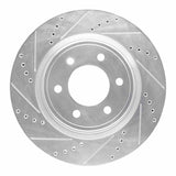 Dynamic Friction 2021-2025 Ford Expedition Front Left Drilled & Slotted Silver Brake Rotor by Dynamic Friction Company 631-54287L
