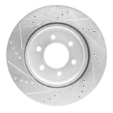 Dynamic Friction 2021-2025 Ford F-150 RWD Front Right Drilled & Slotted Silver Brake Rotor by Dynamic Friction Company 631-54287R