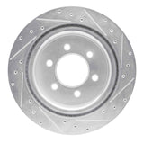 Dynamic Friction 2021-2025 Ford F-150 Lightning Rear Left Drilled & Slotted Silver Brake Rotor by Dynamic Friction Company 631-54288L