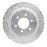 Dynamic Friction 2021-2025 Ford F-150 Lightning Rear Left Drilled & Slotted Silver Brake Rotor by Dynamic Friction Company 631-54288L