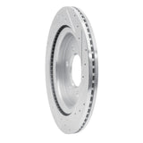 Dynamic Friction 2021-2025 Ford F-150 Lightning Rear Left Drilled & Slotted Silver Brake Rotor by Dynamic Friction Company 631-54288L