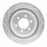 Dynamic Friction 2021-2025 Ford F-150 4WD Rear Right Drilled & Slotted Silver Brake Rotor by Dynamic Friction Company 631-54288R