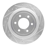 Dynamic Friction 2021-2025 Ford F-150 4WD Rear Right Drilled & Slotted Silver Brake Rotor by Dynamic Friction Company 631-54288R