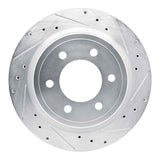 Dynamic Friction 2021-2025 Ford Expedition Rear Right Drilled & Slotted Silver Brake Rotor by Dynamic Friction Company 631-54289R