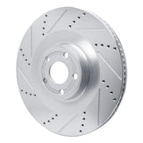 Dynamic Friction 2021-2025 Ford Mustang Mach-E Front Left Drilled & Slotted Silver Brake Rotor by Dynamic Friction Company 631-54295L