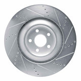 Dynamic Friction 2021-2025 Ford Mustang Mach-E Front Left Drilled & Slotted Silver Brake Rotor by Dynamic Friction Company 631-54295L