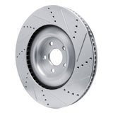 Dynamic Friction 2021-2025 Ford Mustang Mach-E Front Left Drilled & Slotted Silver Brake Rotor by Dynamic Friction Company 631-54295L
