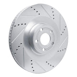 Dynamic Friction 2021-2025 Ford Mustang Mach-E Front Right Drilled & Slotted Silver Brake Rotor by Dynamic Friction Company 631-54295R
