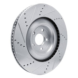 Dynamic Friction 2021-2025 Ford Mustang Mach-E Front Right Drilled & Slotted Silver Brake Rotor by Dynamic Friction Company 631-54295R